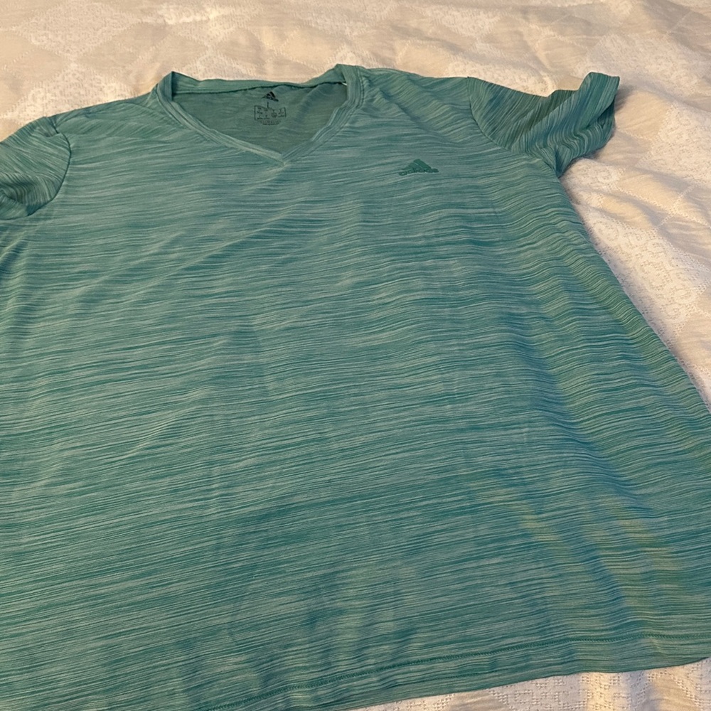 Adidas woman's teal  V-Neck Tee